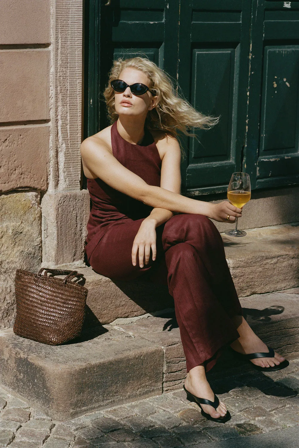 Syna Pant Bordeaux - Final Sale sold by Faithfull the Brand product image thumbnail 2