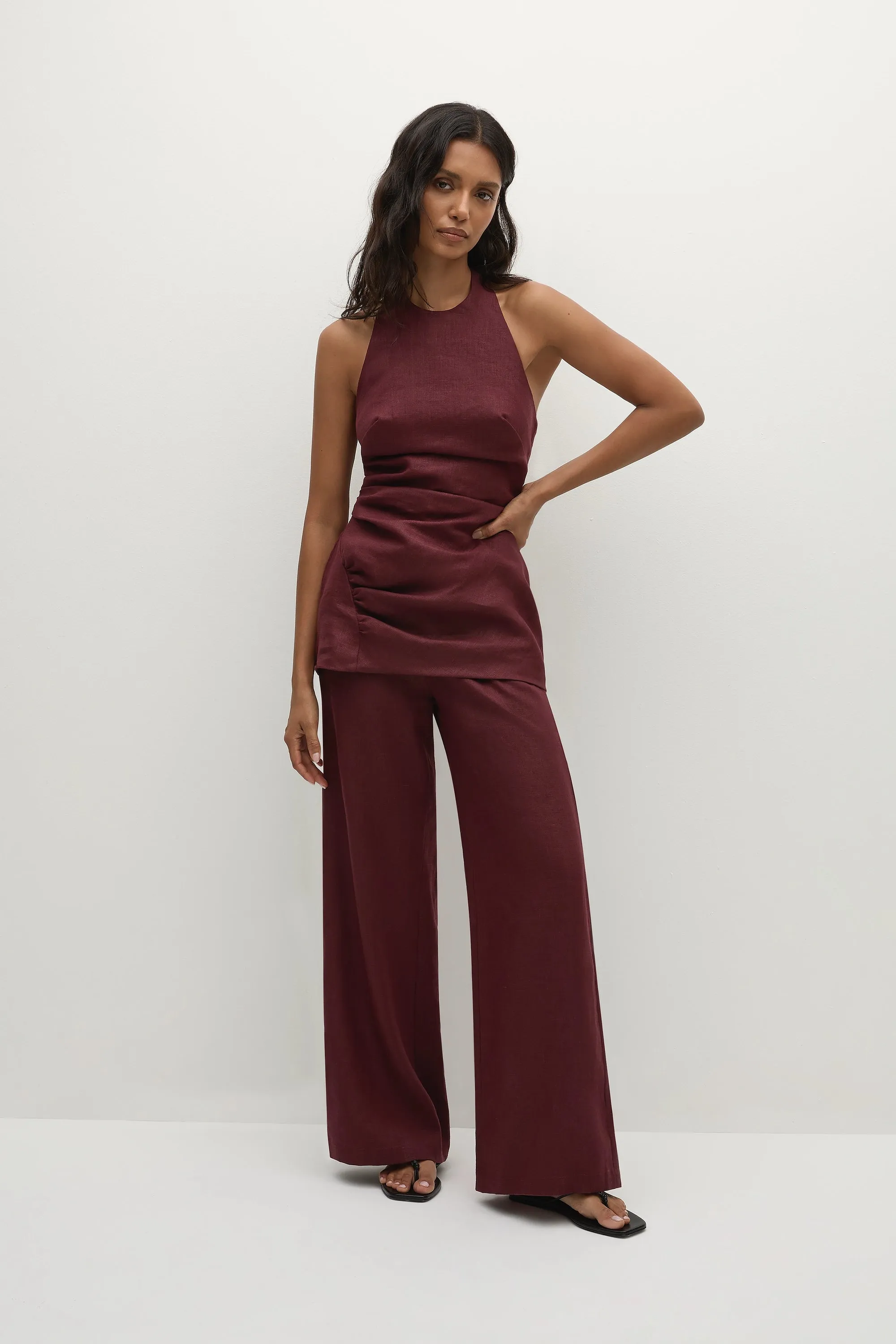 Syna Pant Bordeaux - Final Sale sold by Faithfull the Brand