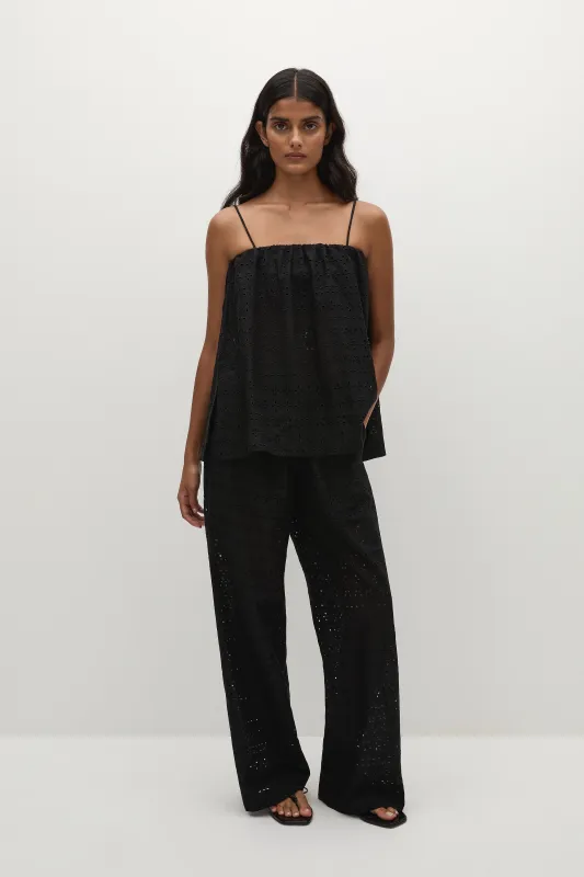 Ella Pant Agnes Broderie Anglaise Black - Final Sale sold by Faithfull the Brand