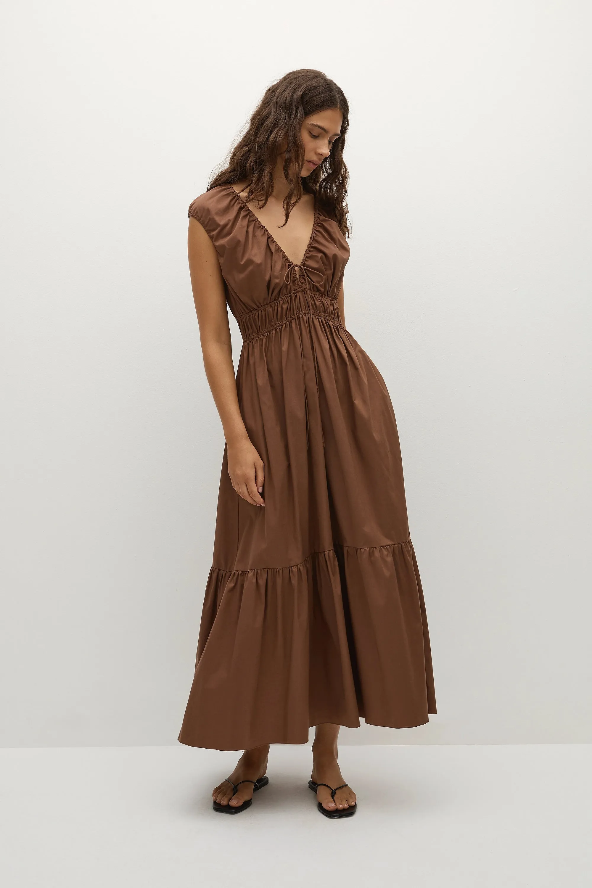 Hedda Maxi Dress Chestnut Brown - Final Sale sold by Faithfull the Brand