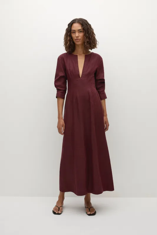 Asha Maxi Dress Bordeaux - Final Sale sold by Faithfull the Brand
