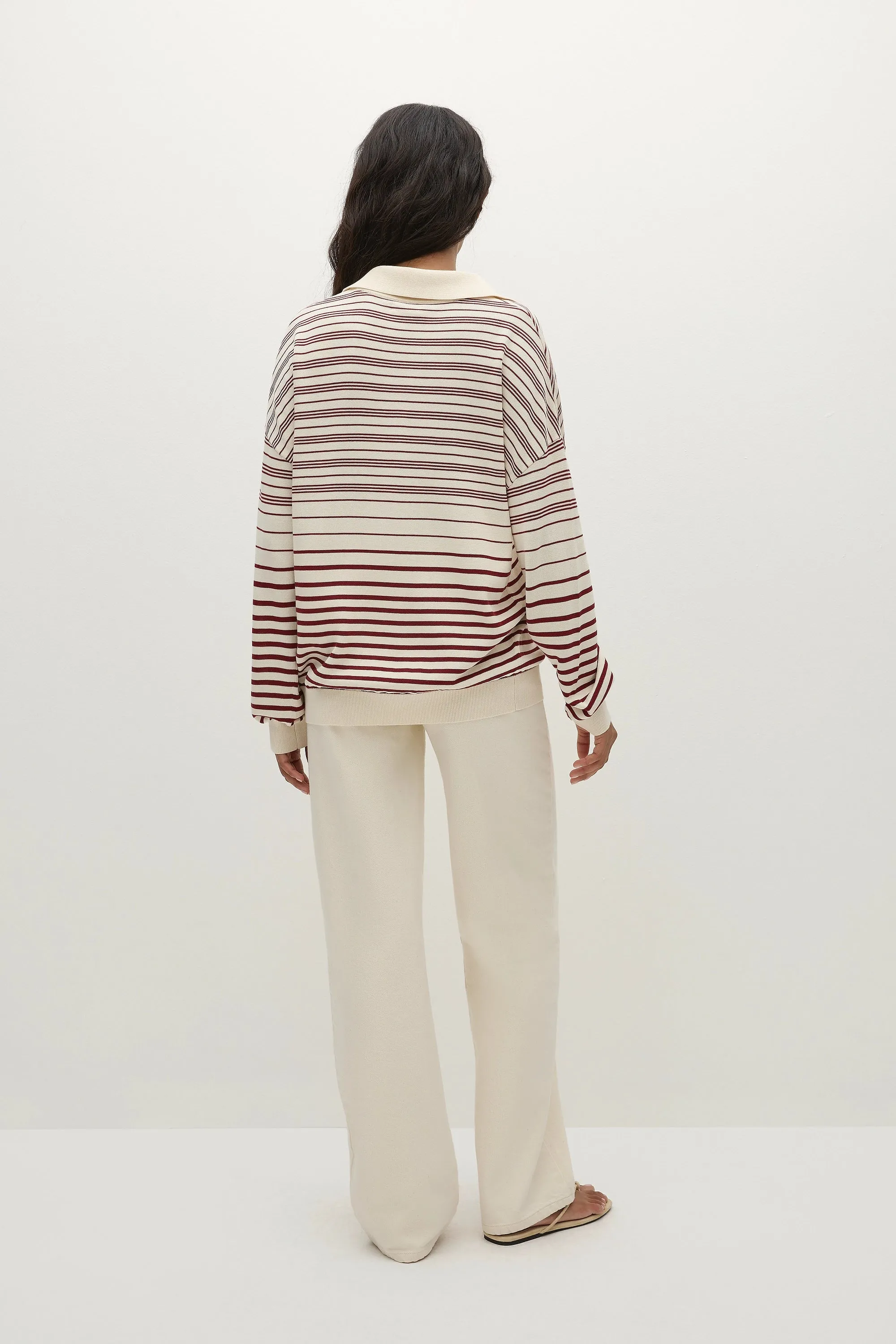 Harlow Polo Scandi Stripe Red Cream - Final Sale sold by Faithfull the Brand product image thumbnail 4