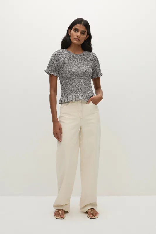 Edda Top Hanne Gingham Espresso - Final Sale sold by Faithfull the Brand