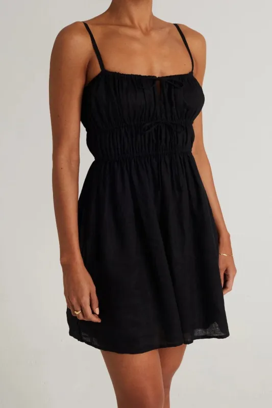 Shivka Mini Dress Plain Black - Final Sale made by Faithfull the Brand