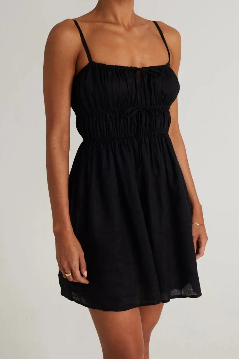 Shivka Mini Dress Plain Black - Final Sale sold by Faithfull the Brand