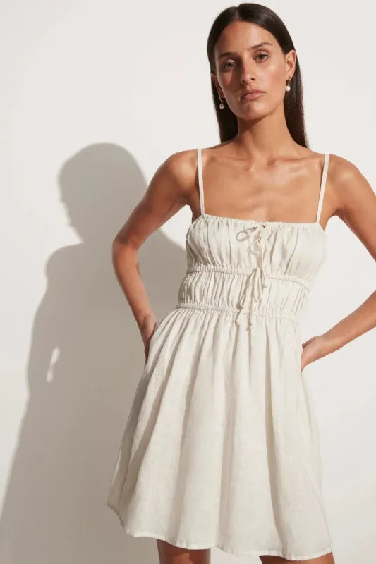 Shivka Mini Dress Plain Egg Shell - Final Sale sold by Faithfull the Brand