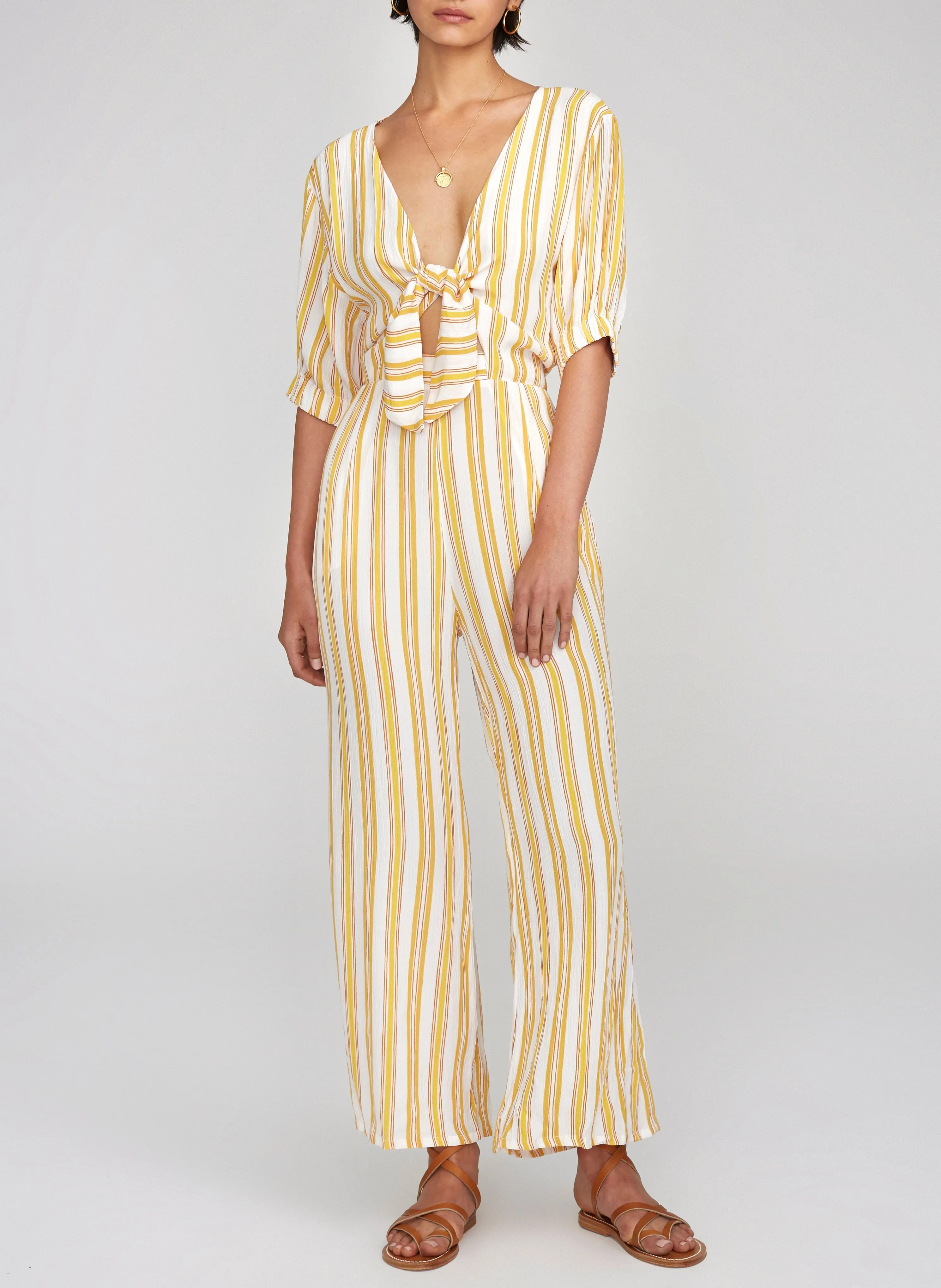 Azure Stripe Print Sun Matese Jumpsuit - Final Sale sold by Faithfull the Brand