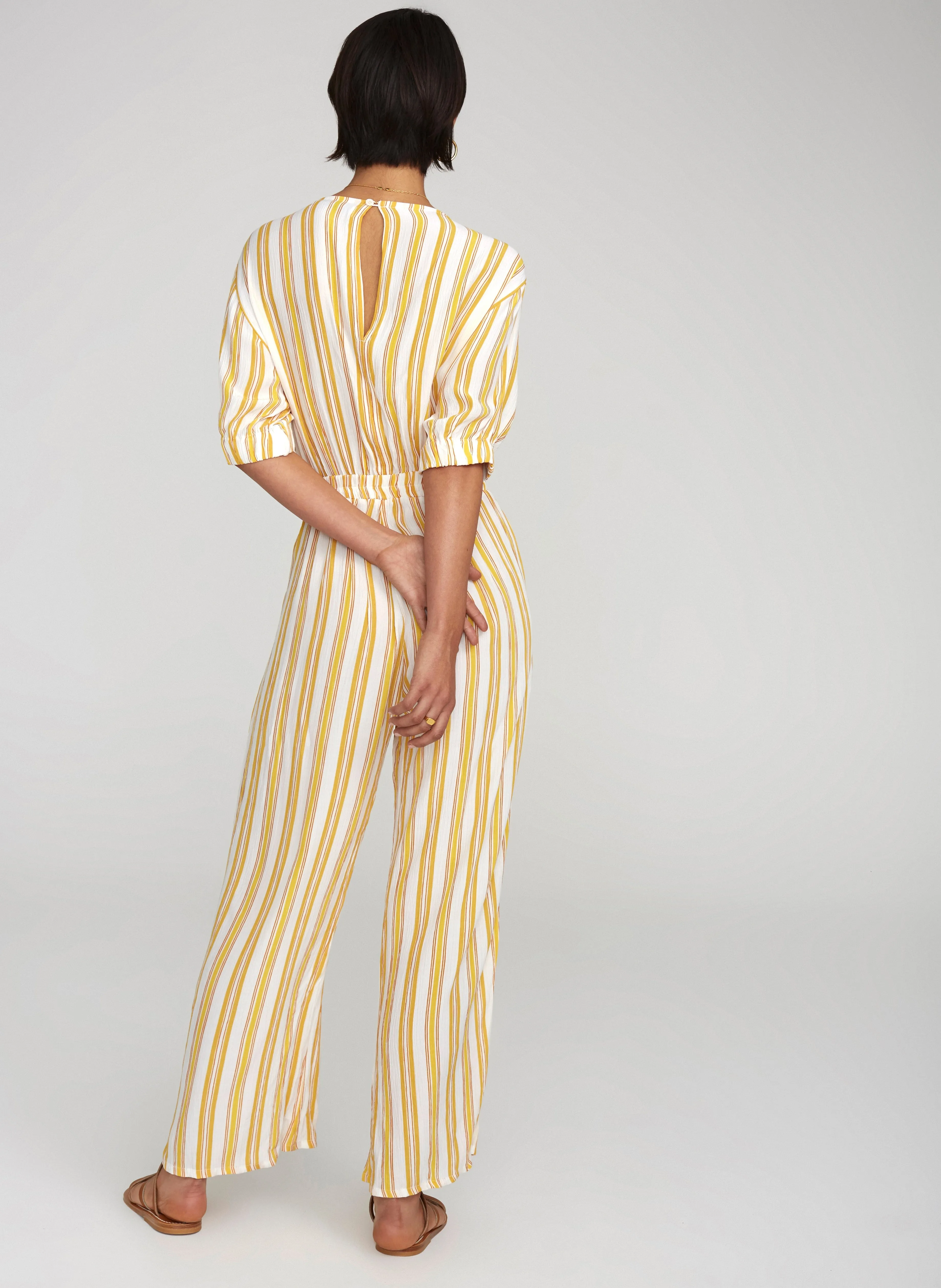 Azure Stripe Print Sun Matese Jumpsuit - Final Sale sold by Faithfull the Brand product image thumbnail 3
