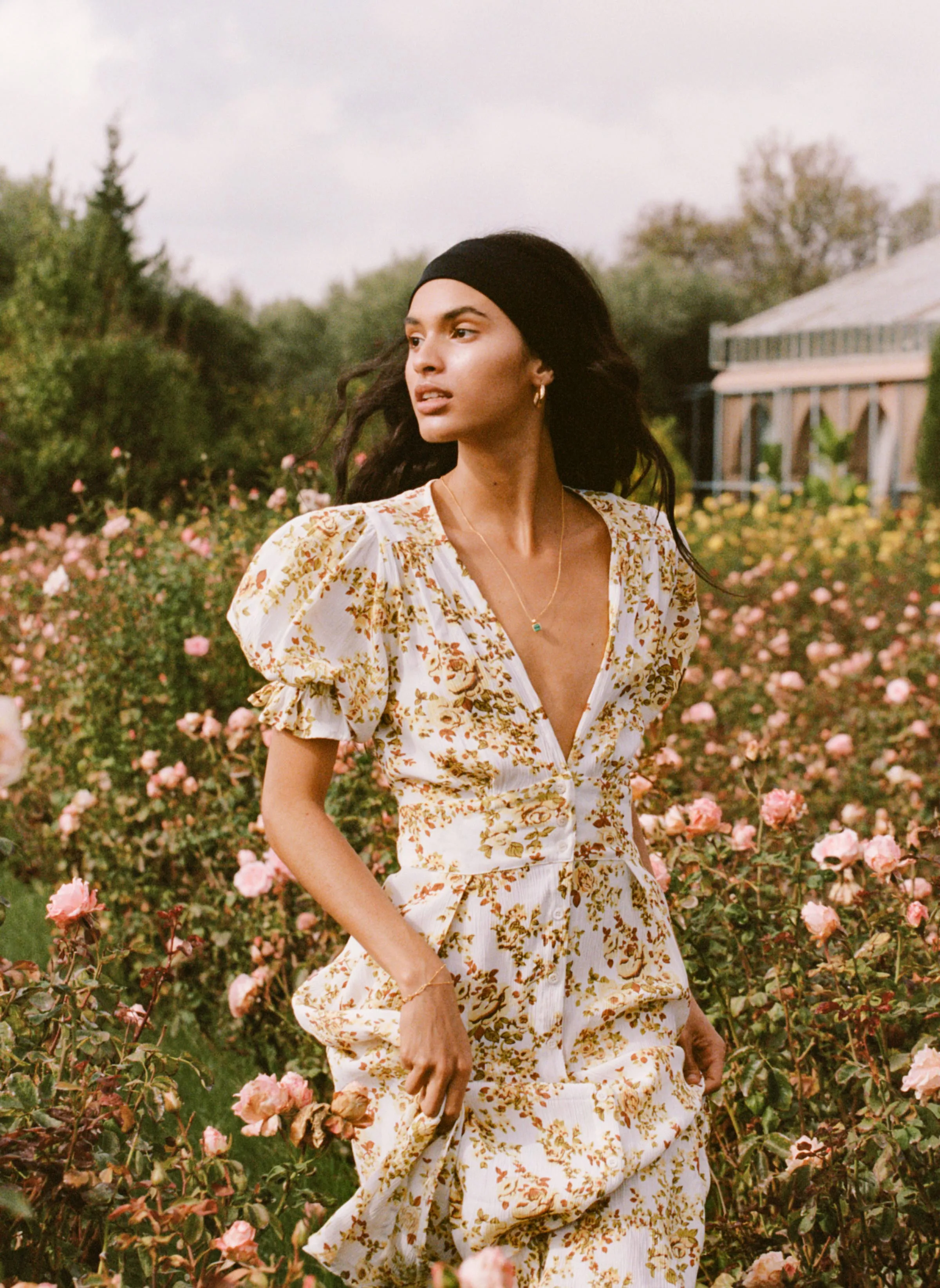 Goldie Floral Off White Rafa Midi Dress - Final Sale sold by Faithfull the Brand product image thumbnail 2