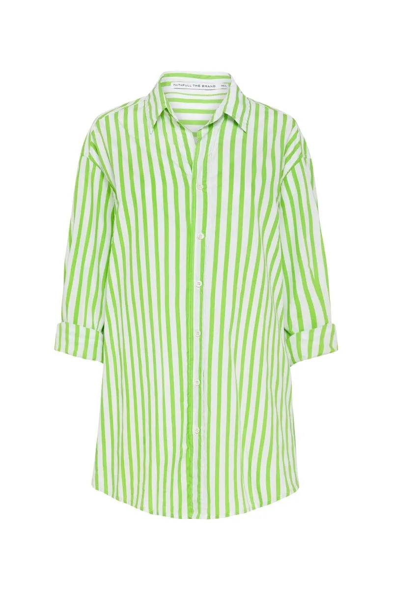 Vega Shirt Dress Martie Stripe Print Green - Final Sale sold by Faithfull the Brand product image thumbnail 5