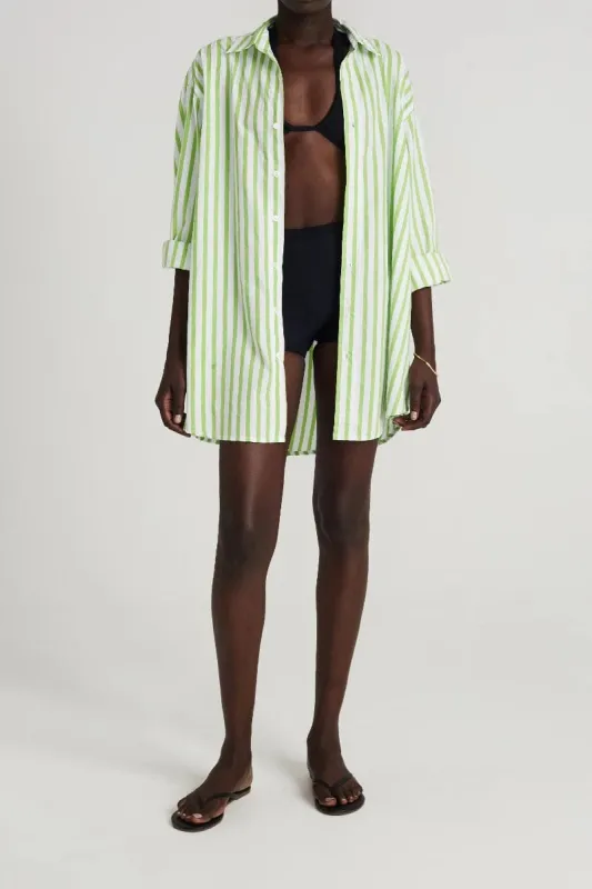 Vega Shirt Dress Martie Stripe Print Green - Final Sale sold by Faithfull the Brand