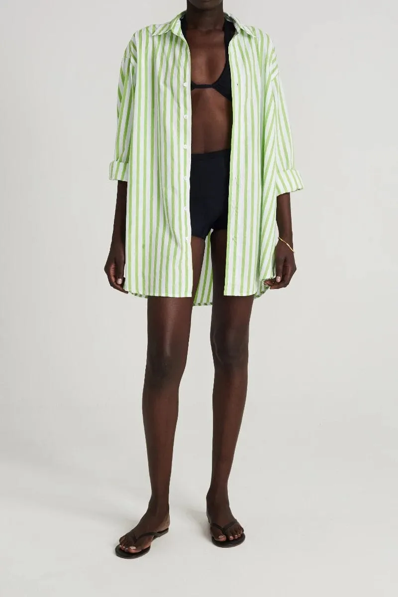 Vega Shirt Dress Martie Stripe Print Green - Final Sale sold by Faithfull the Brand