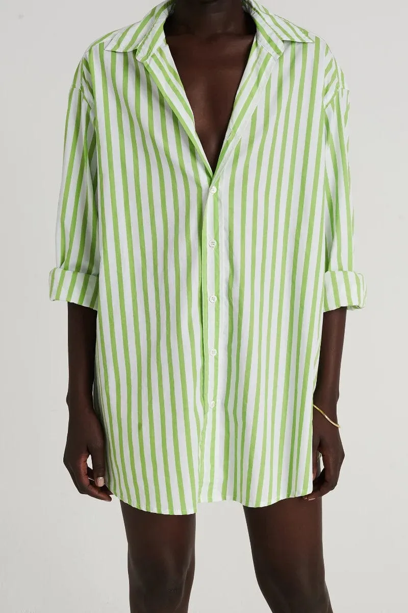 Vega Shirt Dress Martie Stripe Print Green - Final Sale sold by Faithfull the Brand product image thumbnail 2
