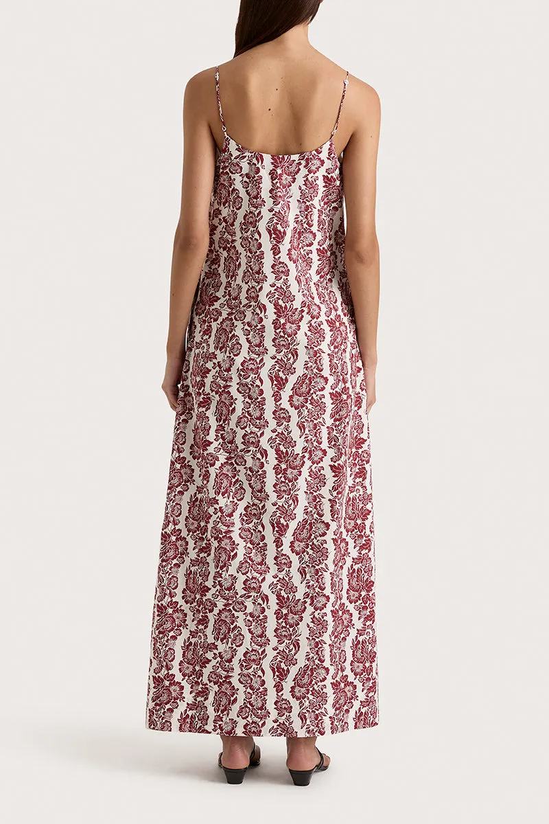 Alskar Maxi Dress Striped Floral Wine - Final Sale sold by Faithfull the Brand product image thumbnail 4