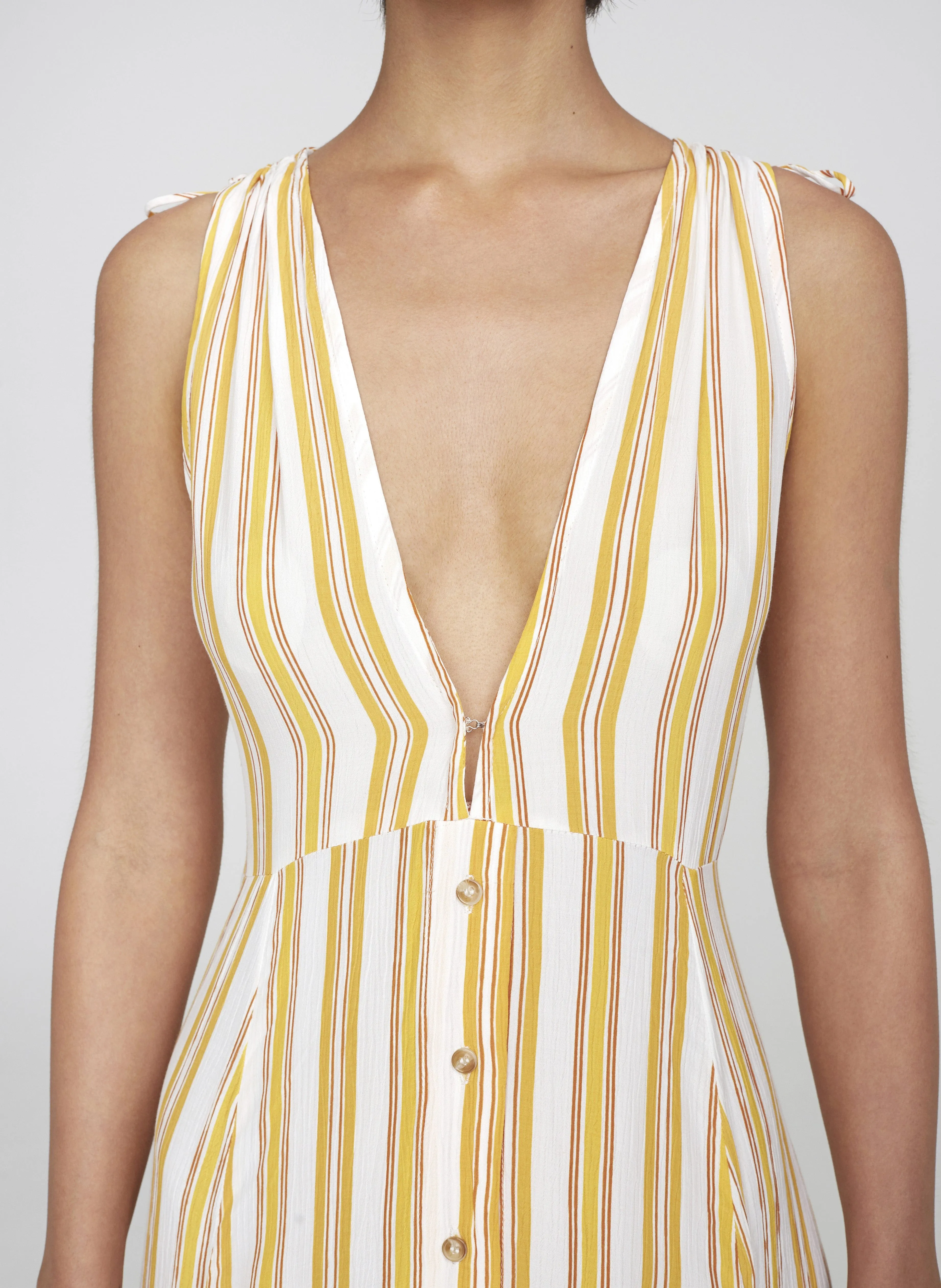 Azure Stripe Print Sun Claudia Midi Dress - Final Sale sold by Faithfull the Brand product image thumbnail 4