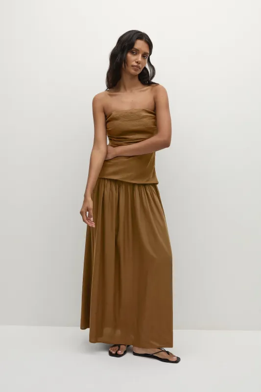 Hedy Maxi Dress Tobacco sold by Faithfull the Brand
