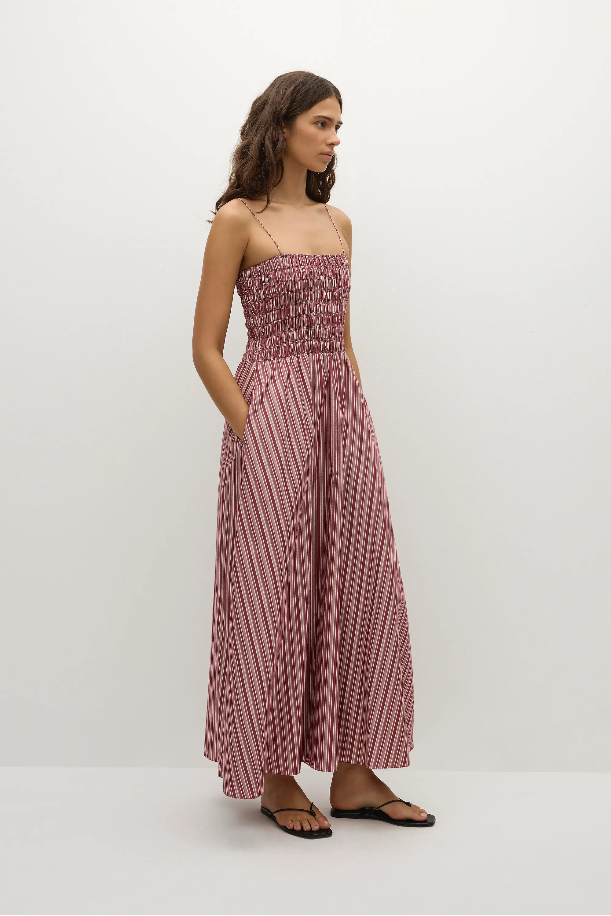 Anniken Maxi Dress Burgundy Stripe sold by Faithfull the Brand product image thumbnail 3