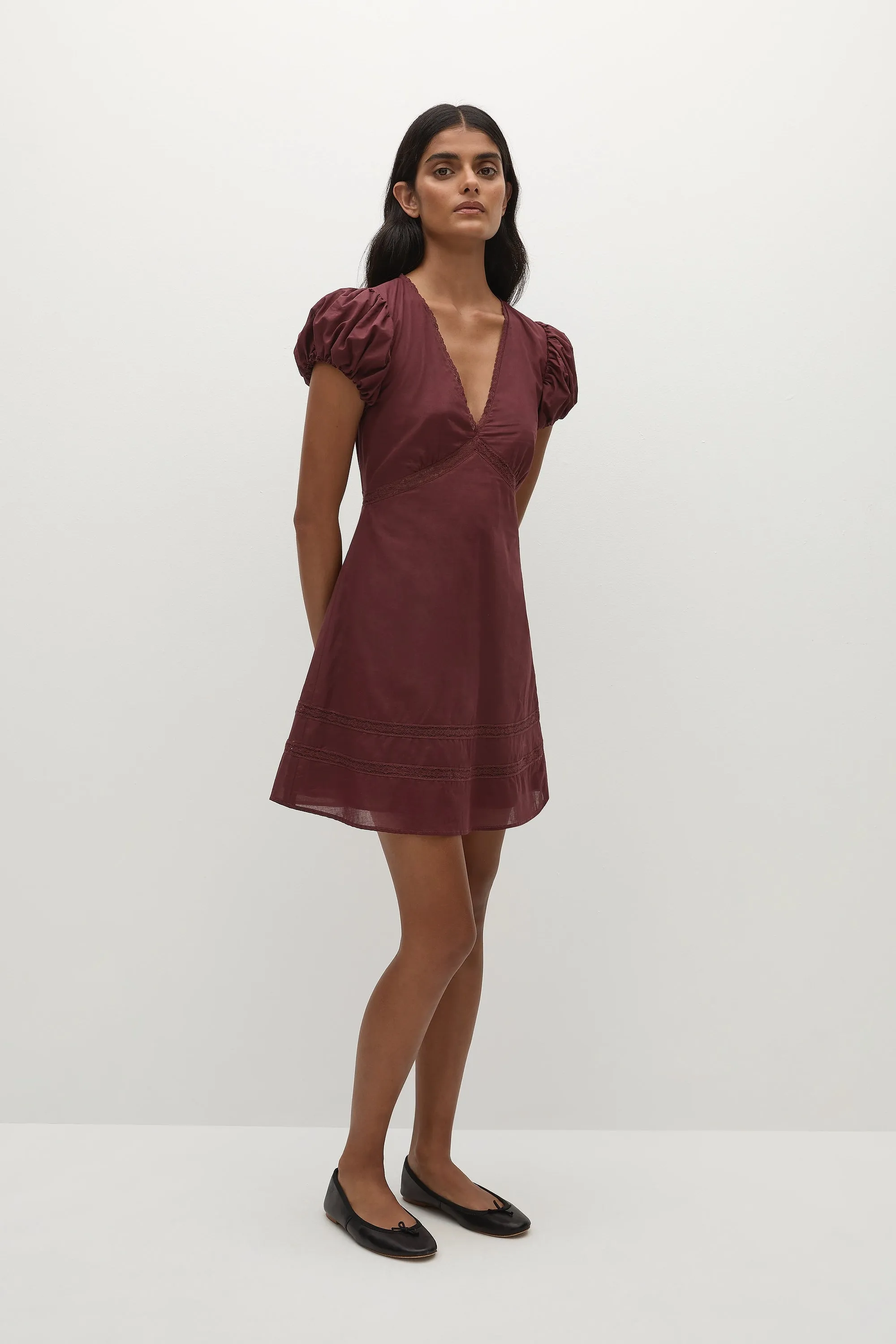 Ulla Mini Dress Bordeaux sold by Faithfull the Brand product image thumbnail 3