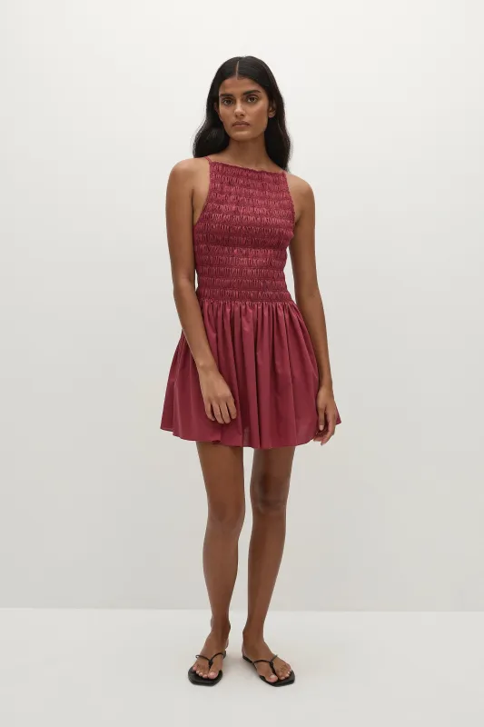 Laia Mini Dress Rhubarb sold by Faithfull the Brand