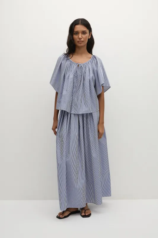 Astrid Skirt Helle Stripe Vintage Navy sold by Faithfull the Brand