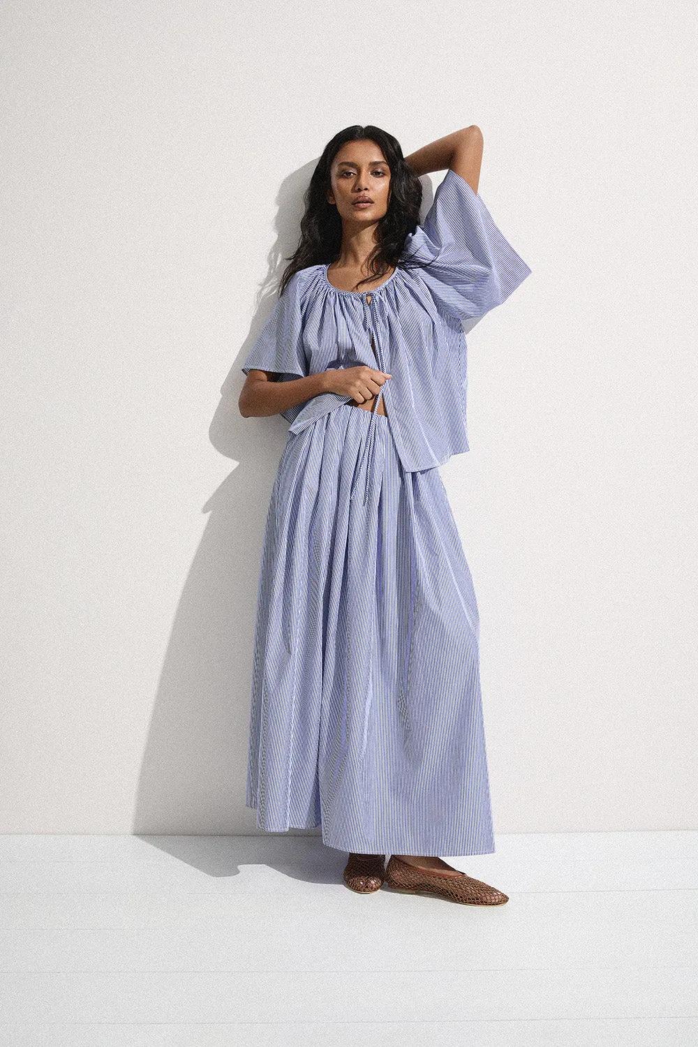 Astrid Skirt Helle Stripe Vintage Navy - Final Sale sold by Faithfull the Brand product image thumbnail 3