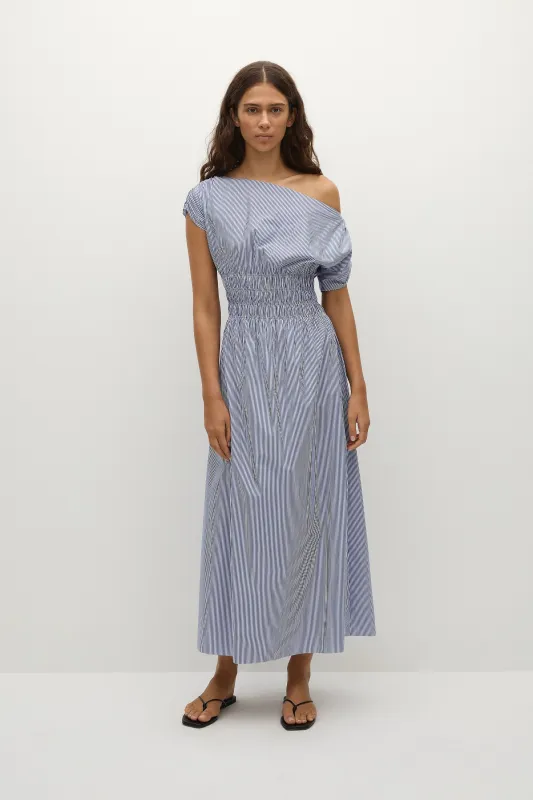 Kara Maxi Dress Helle Stripe Vintage Navy sold by Faithfull the Brand