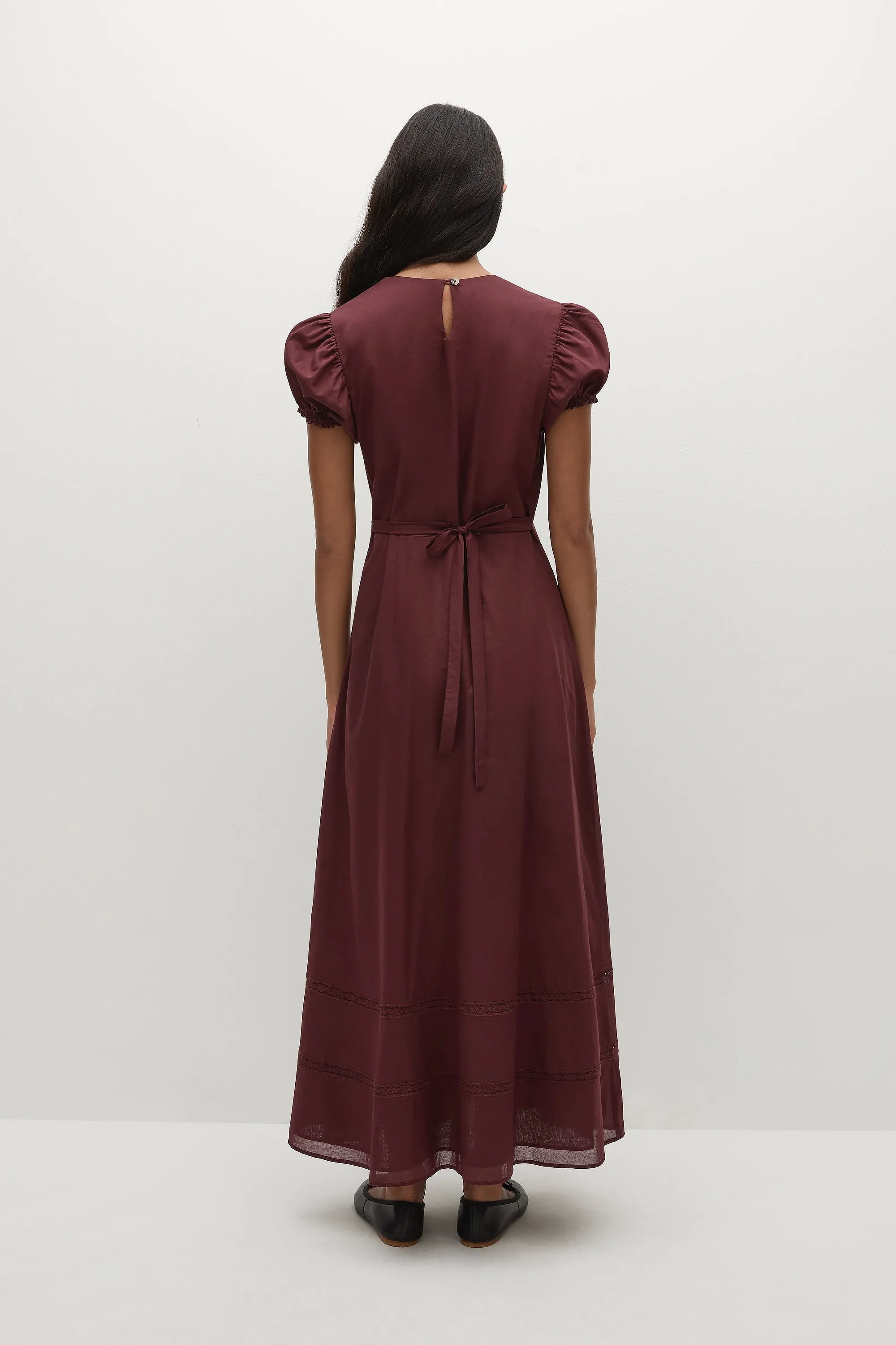 Dagny Midi Dress Bordeaux - Final Sale sold by Faithfull the Brand product image thumbnail 4