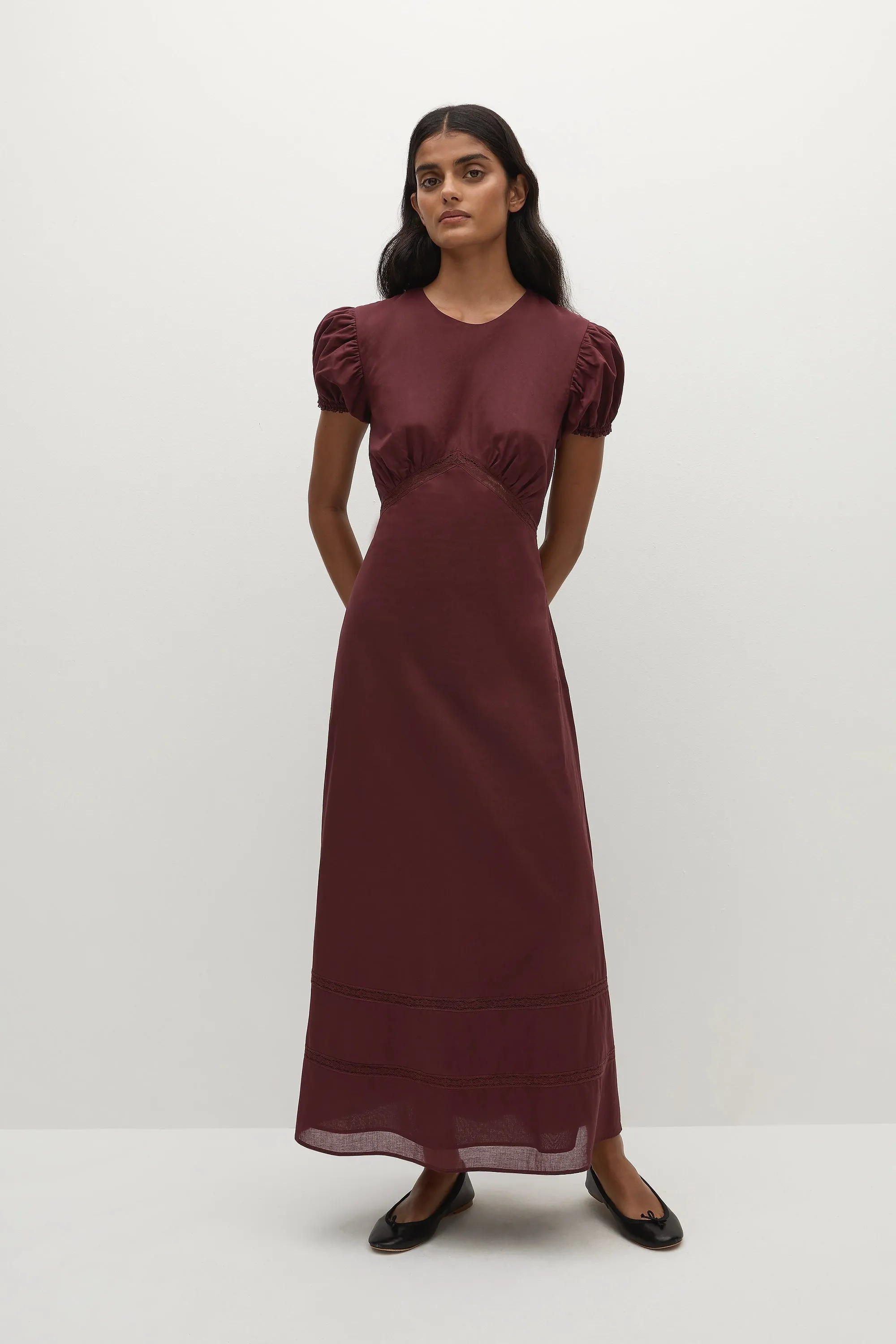 Dagny Midi Dress Bordeaux - Final Sale sold by Faithfull the Brand