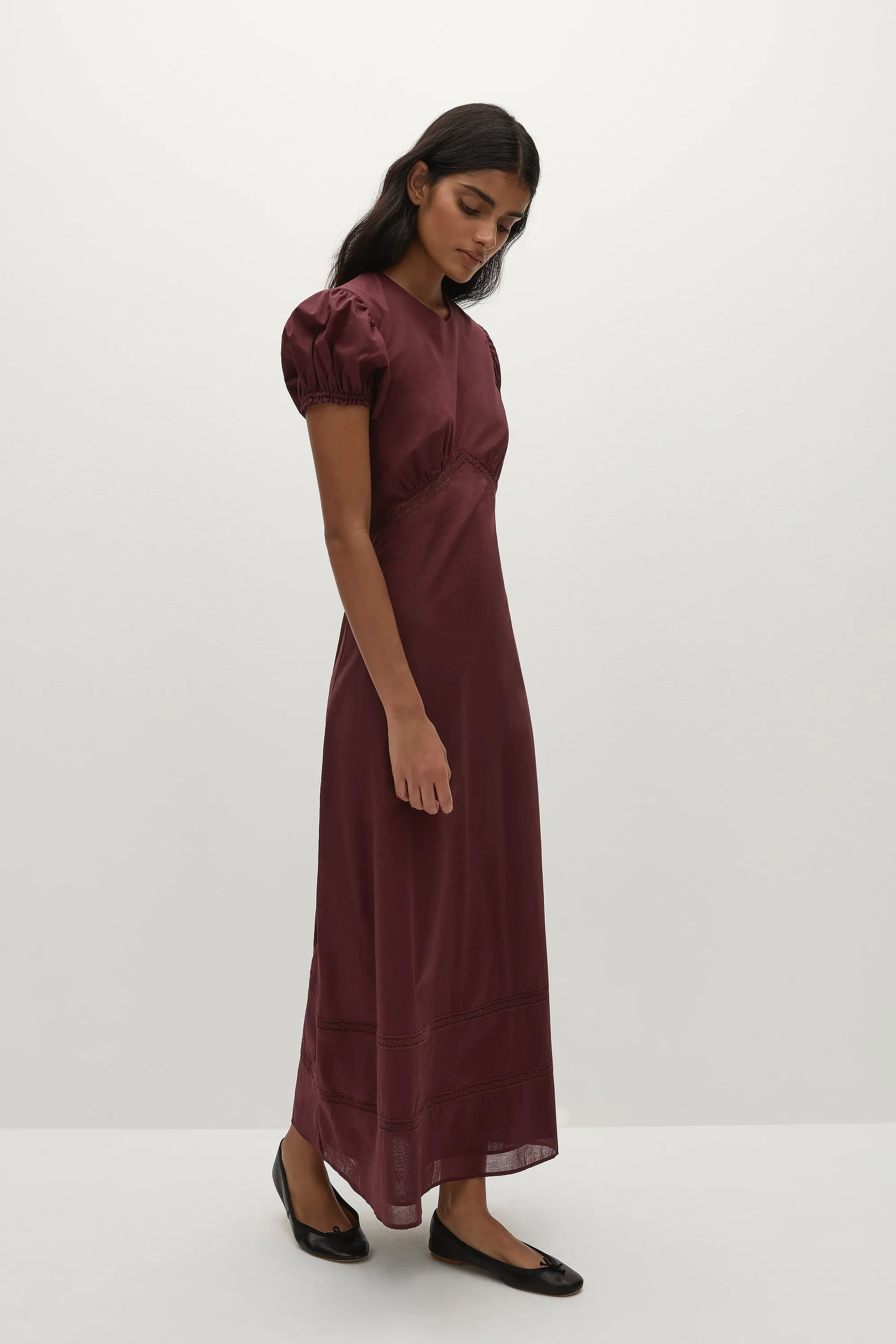 Dagny Midi Dress Bordeaux - Final Sale sold by Faithfull the Brand product image thumbnail 3