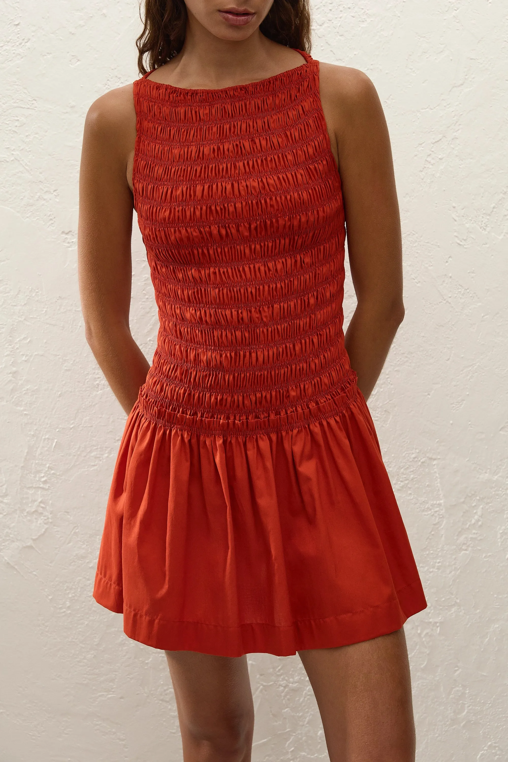 Maria Mini Dress Dusty Tomato sold by Faithfull the Brand