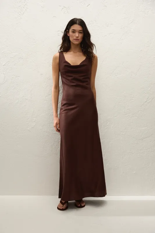 Paloma Maxi Dress Carob sold by Faithfull the Brand