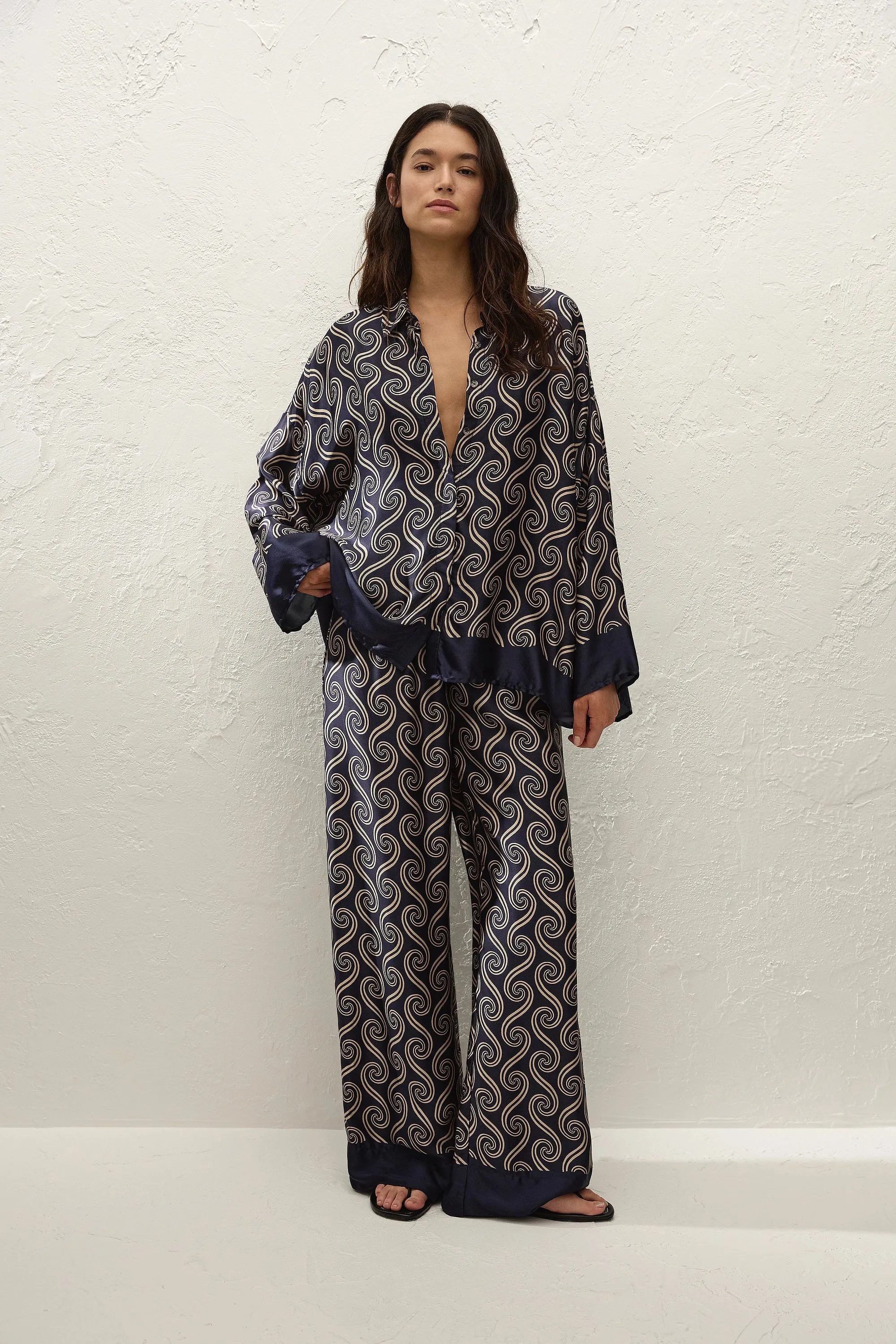 Jensen Pant Juanita Swirl Indigo sold by Faithfull the Brand