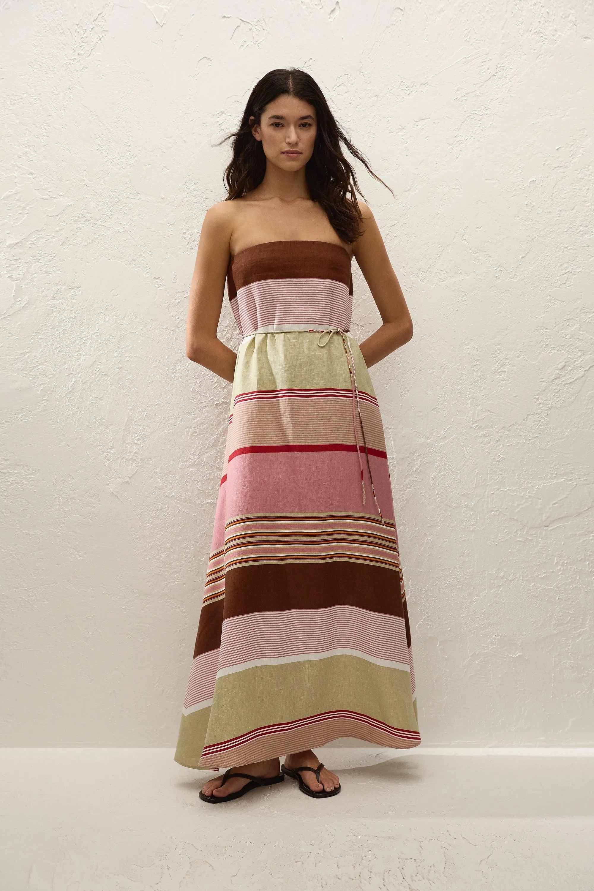 Yolina Maxi Dress Barragan Stripe Dusty Mauve - Final Sale sold by Faithfull the Brand product image thumbnail 4