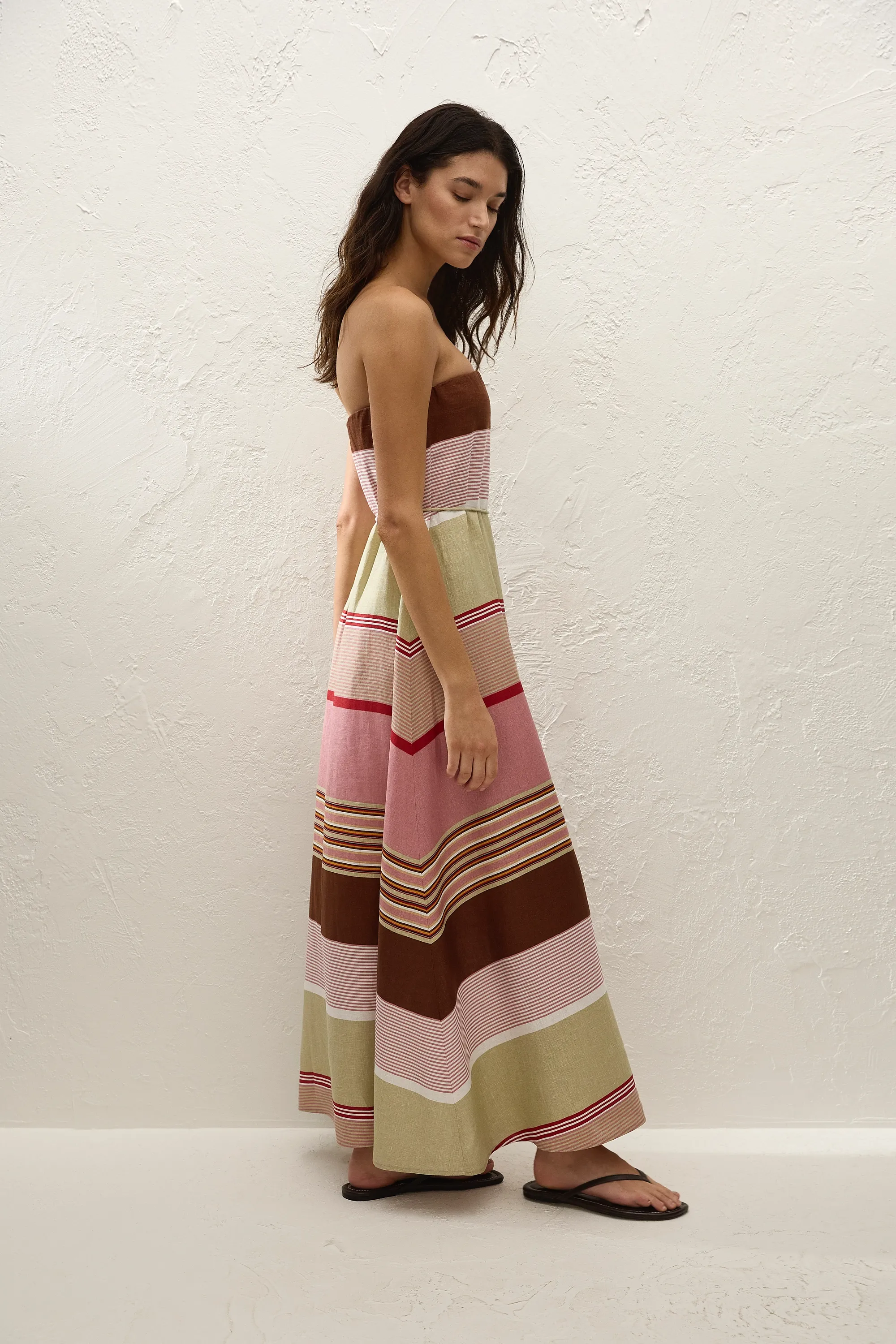 Yolina Maxi Dress Barragan Stripe Dusty Mauve - Final Sale sold by Faithfull the Brand product image thumbnail 5