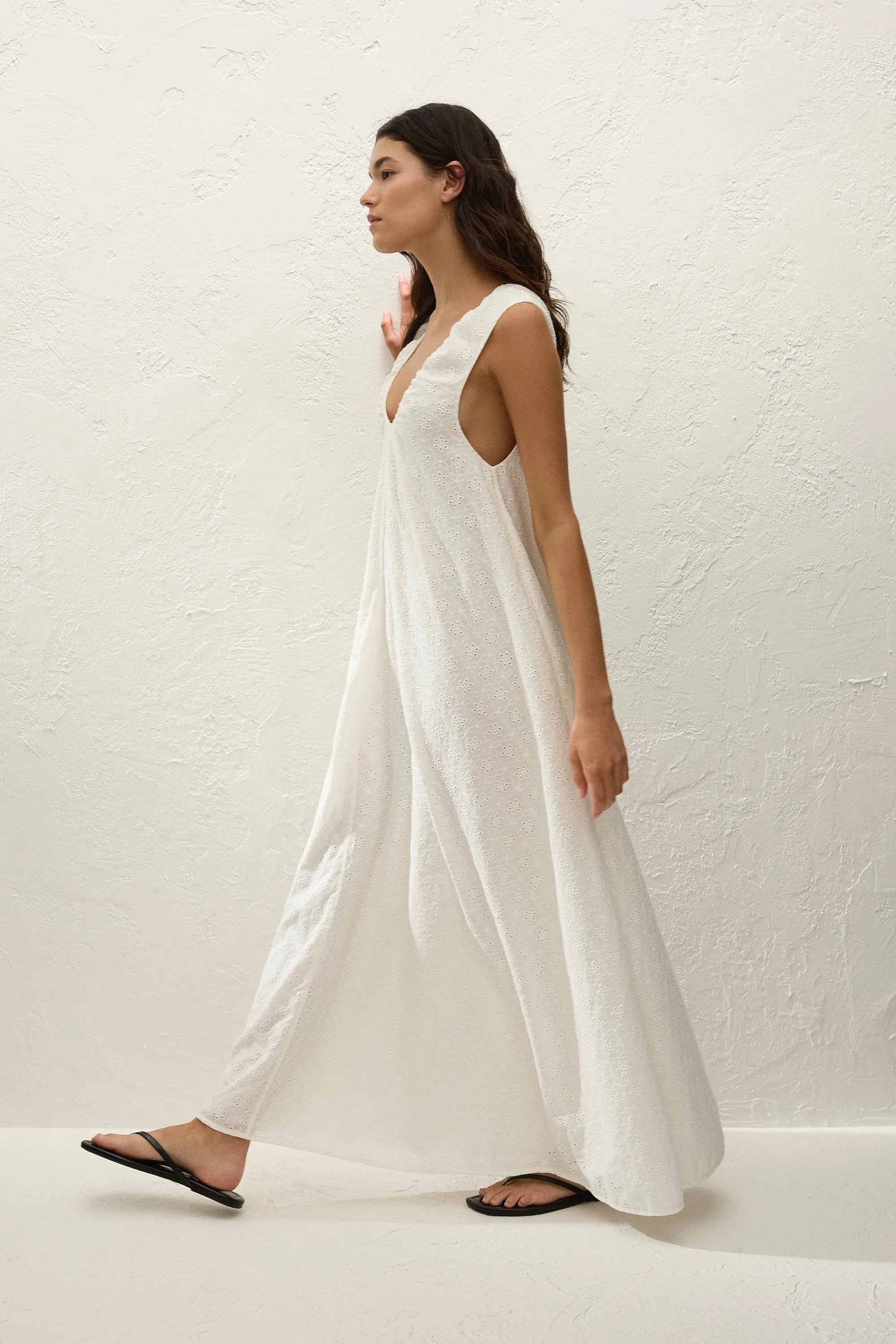 Juana Maxi Dress Valentina Broderie White sold by Faithfull the Brand product image thumbnail 3