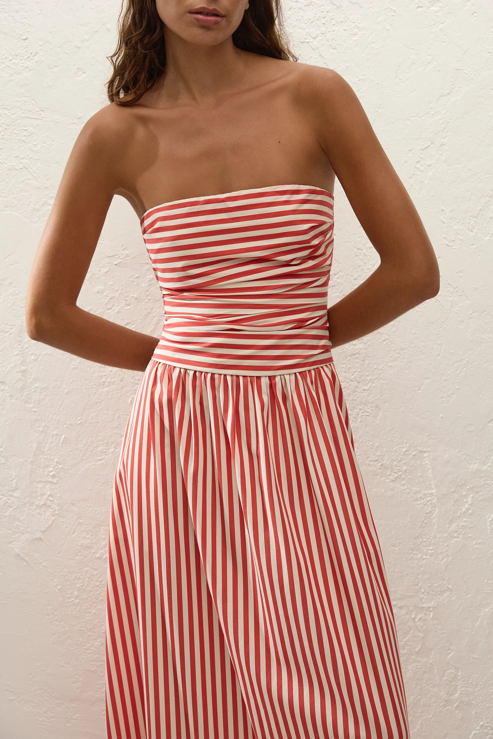 Vera Maxi Dress Orozco Stripe Dusty Tomato sold by Faithfull the Brand product image thumbnail 2