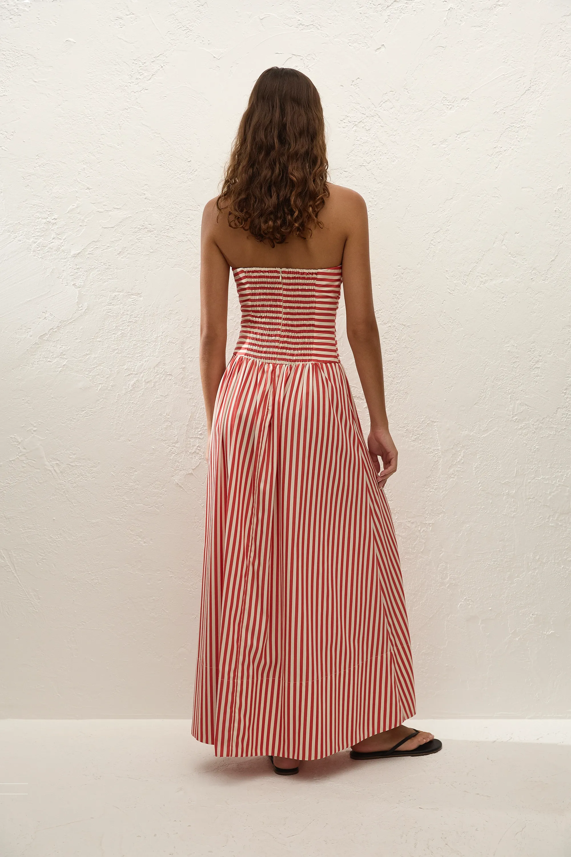 Vera Maxi Dress Orozco Stripe Dusty Tomato sold by Faithfull the Brand product image thumbnail 4