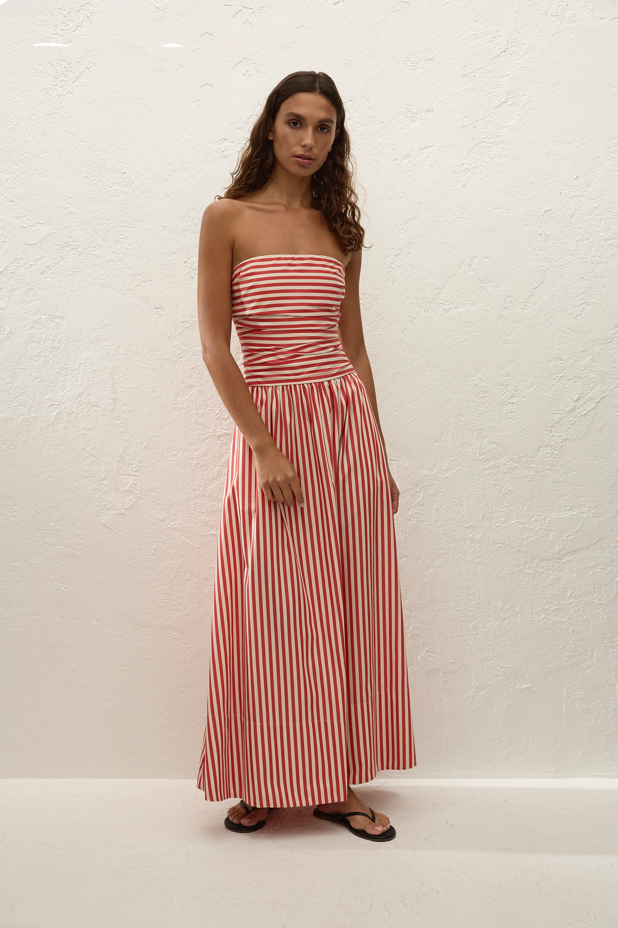 Vera Maxi Dress Orozco Stripe Dusty Tomato sold by Faithfull the Brand product image thumbnail 3