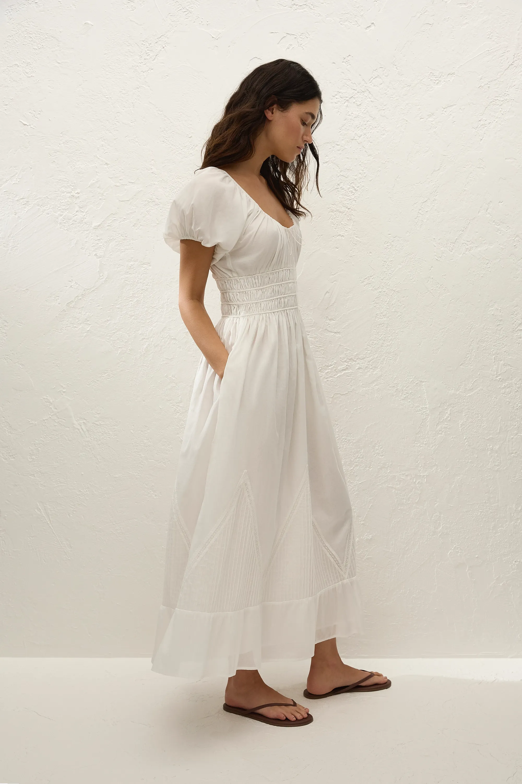 Sunniva Midi Dress White sold by Faithfull the Brand product image thumbnail 3