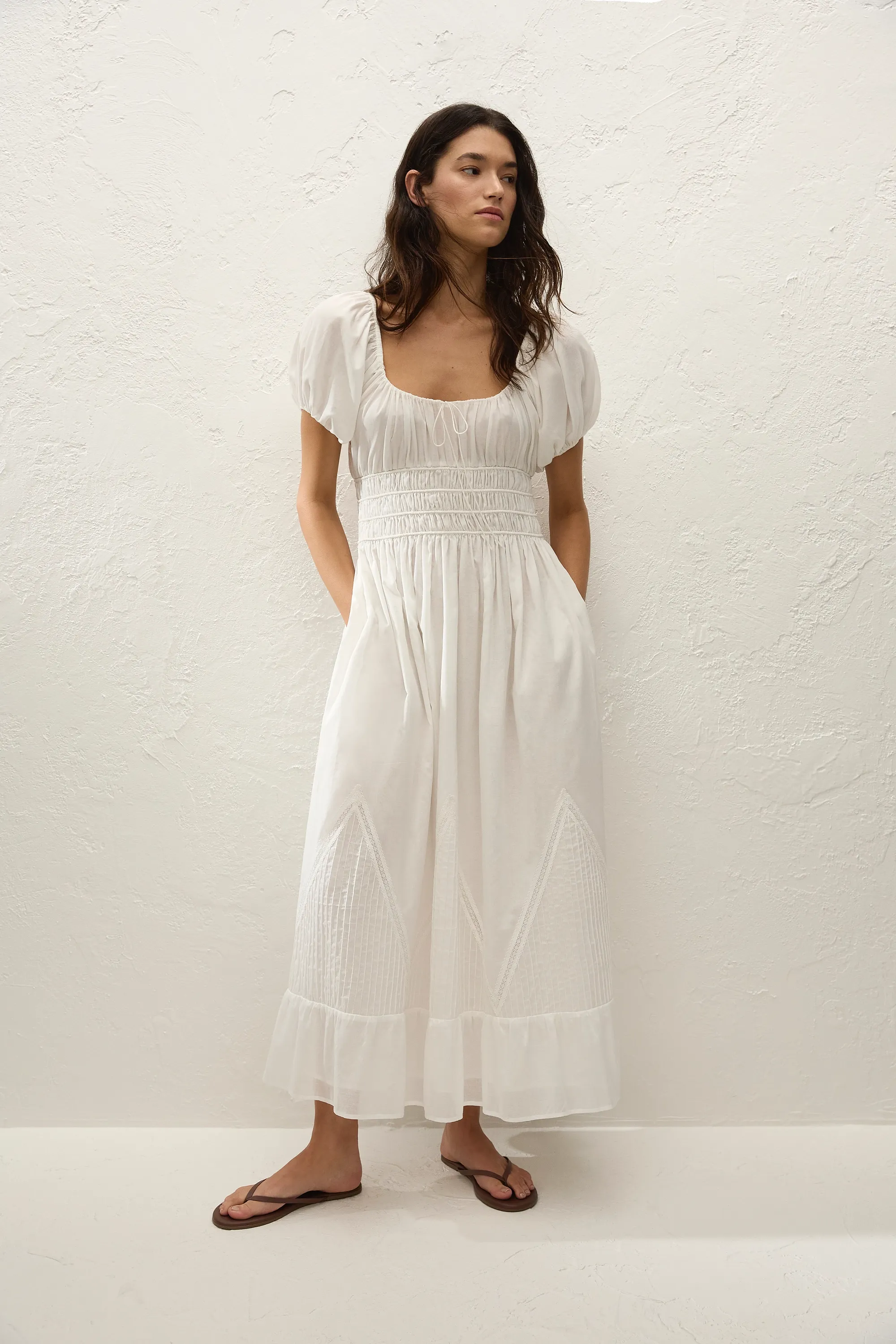 Sunniva Midi Dress White sold by Faithfull the Brand