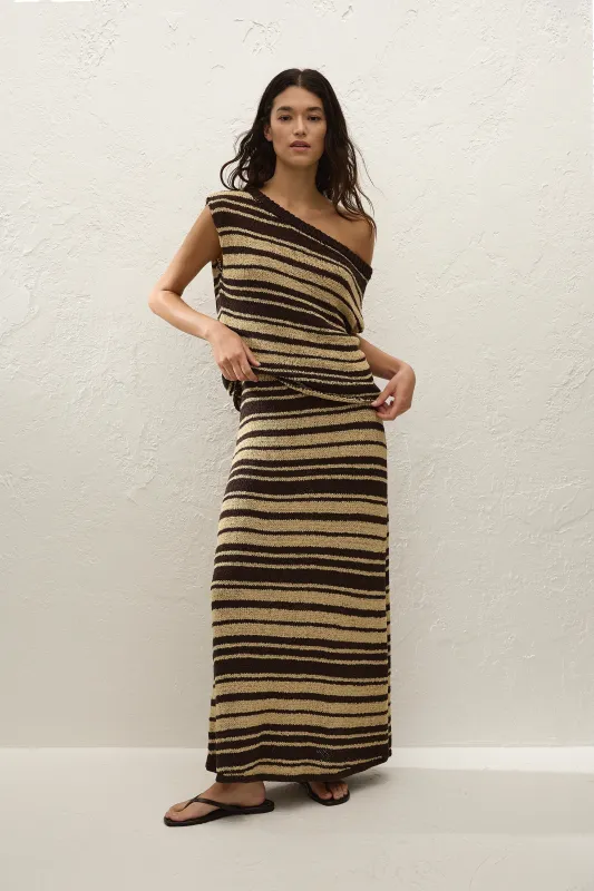 Micah Skirt Carob Wheat sold by Faithfull the Brand