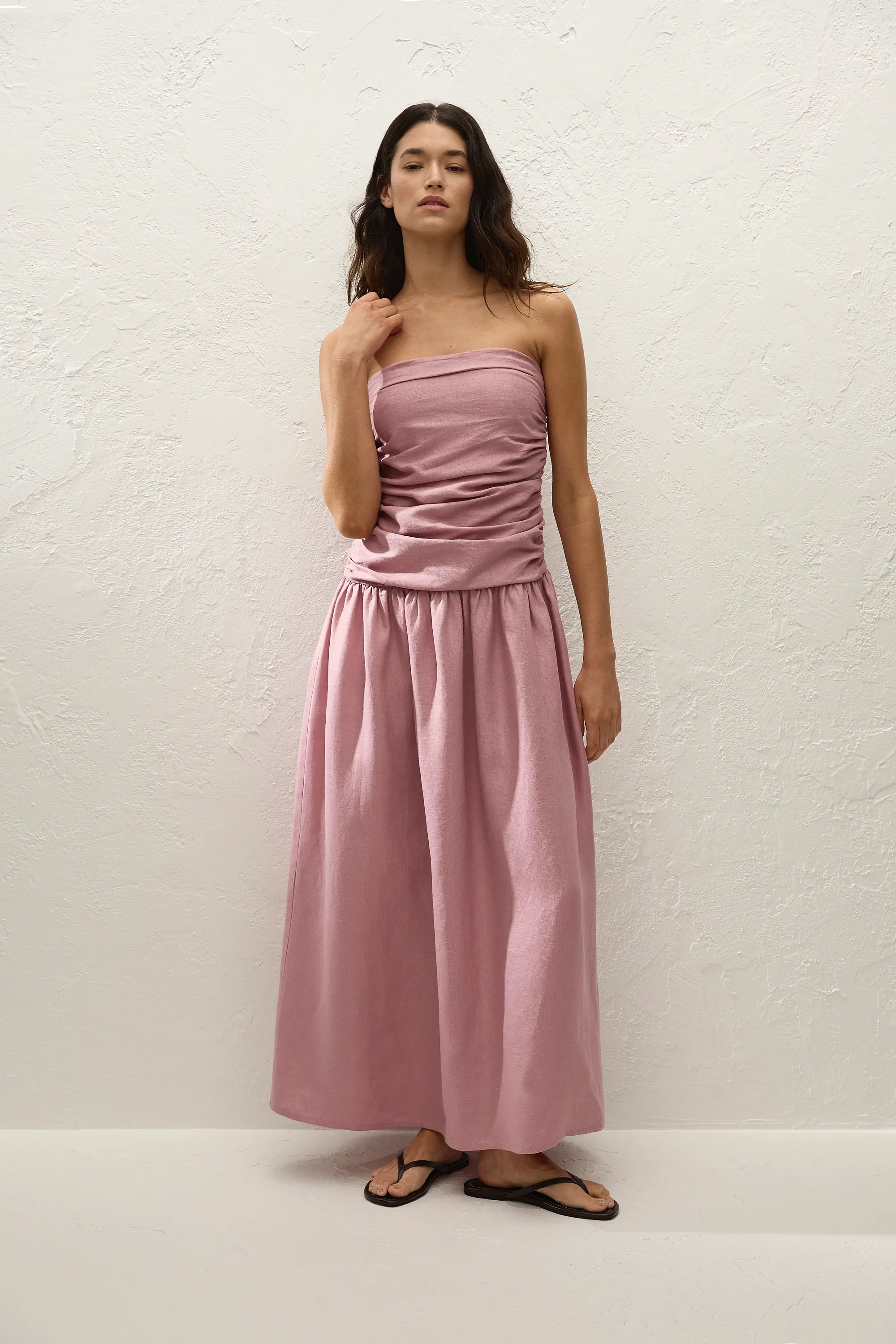 Sacha Maxi Dress Dusty Mauve sold by Faithfull the Brand
