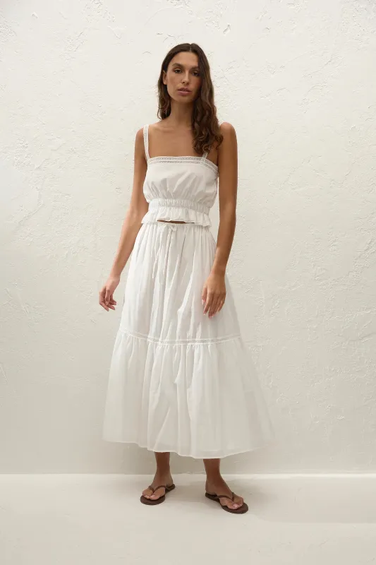Venta Midi Skirt White sold by Faithfull the Brand