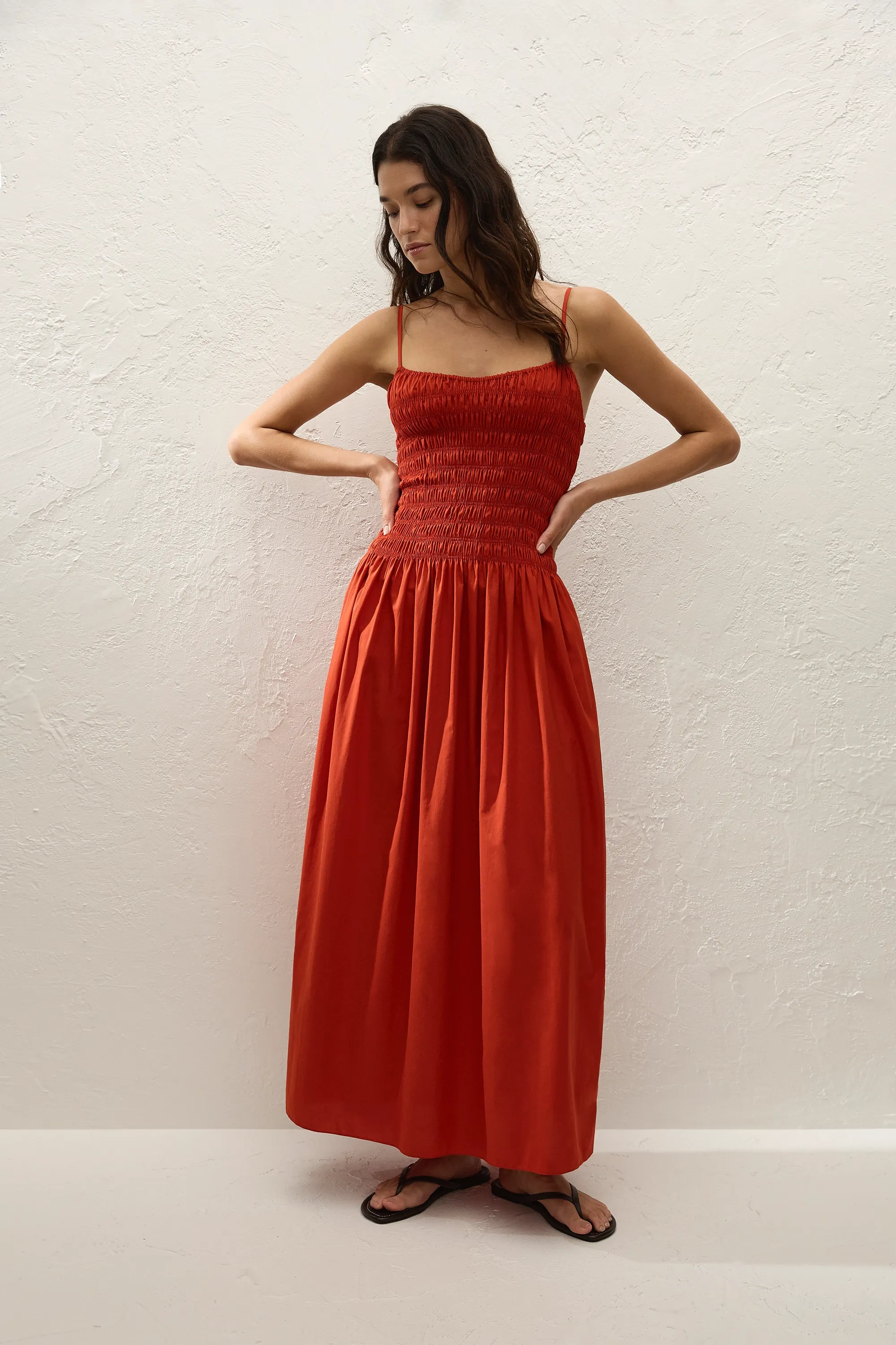 Araceli Maxi Dress Dusty Tomato sold by Faithfull the Brand