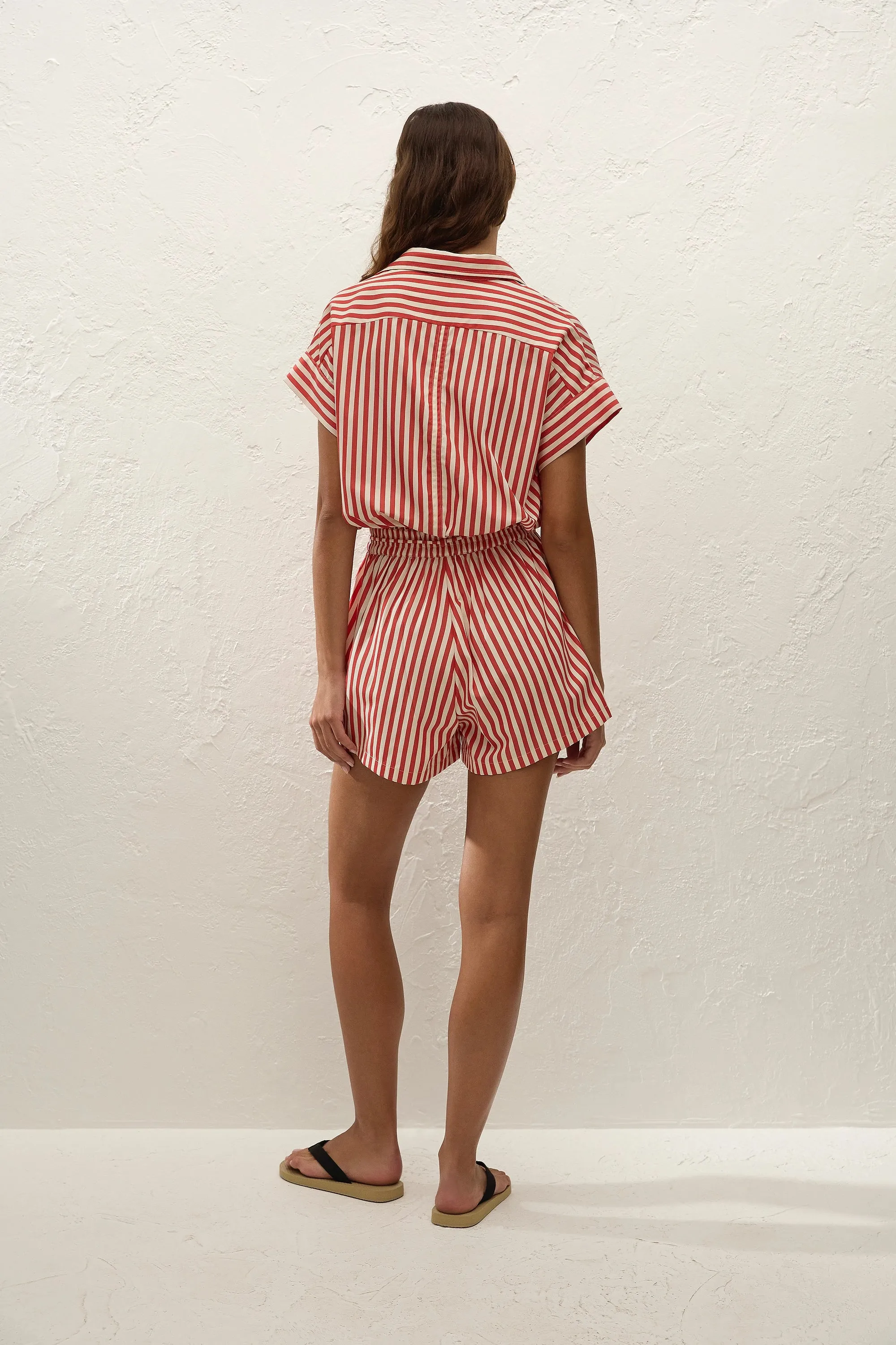 Zion Playsuit Orozco Stripe Dusty Tomato sold by Faithfull the Brand product image thumbnail 4