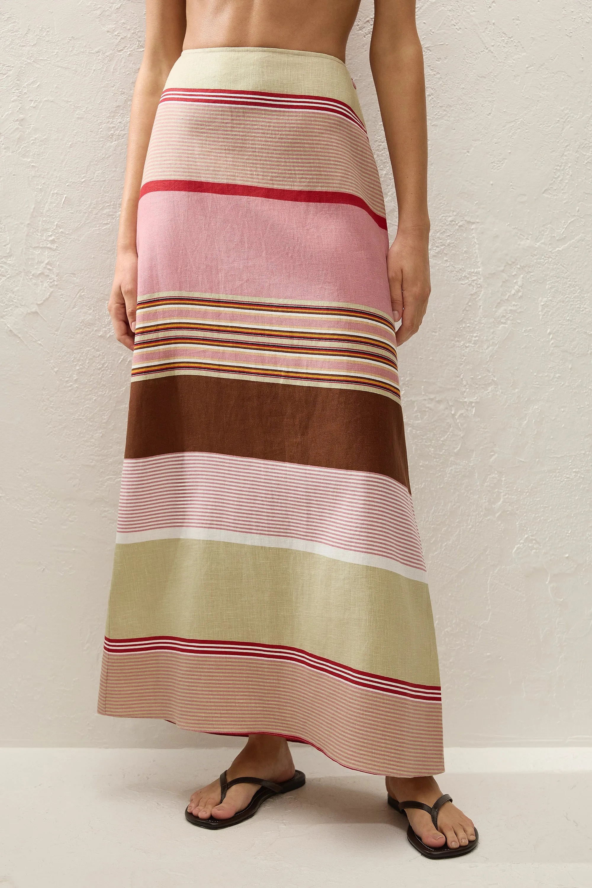 Martina Maxi Skirt Barragan Stripe Dusty Mauve sold by Faithfull the Brand product image thumbnail 2