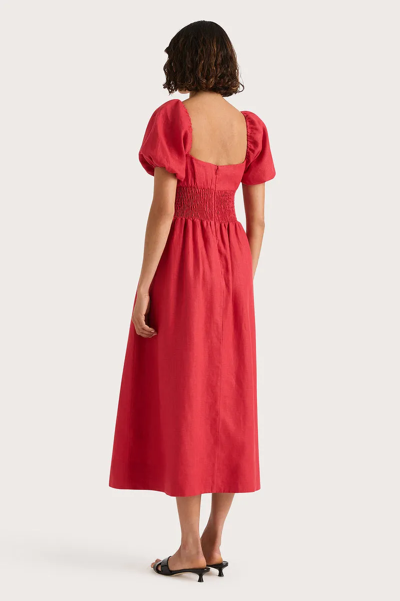 Dalia Midi Dress Red - Final Sale sold by Faithfull the Brand product image thumbnail 4