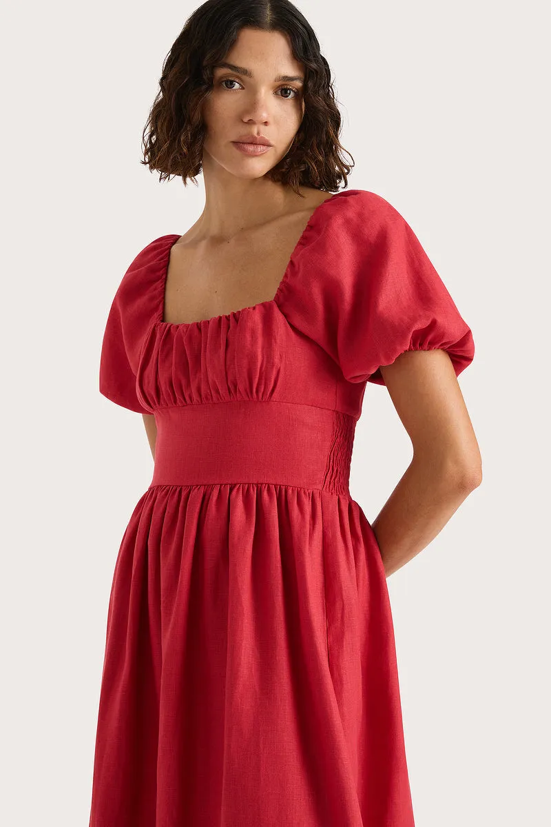 Dalia Midi Dress Red - Final Sale sold by Faithfull the Brand product image thumbnail 2