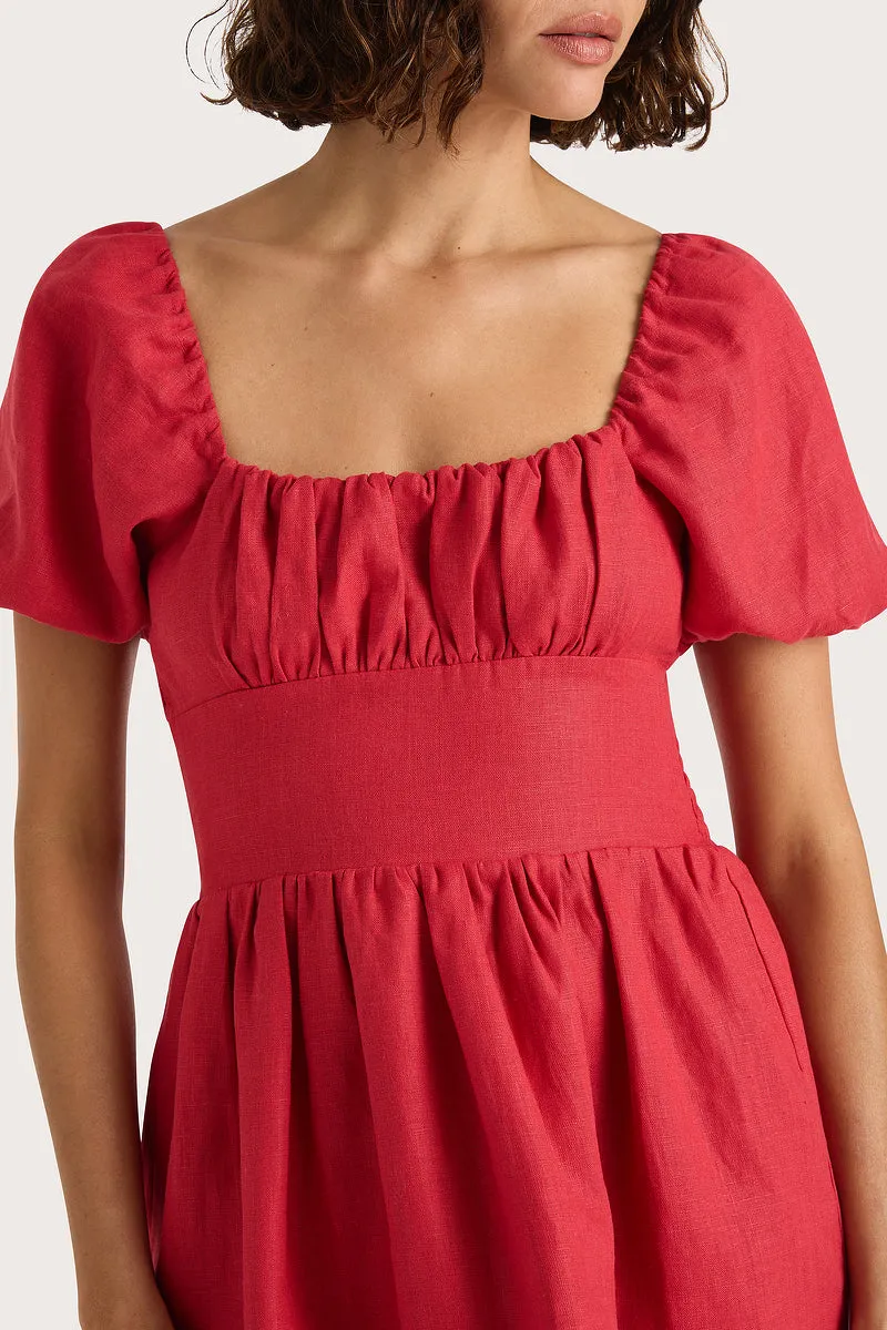 Dalia Midi Dress Red - Final Sale sold by Faithfull the Brand product image thumbnail 5