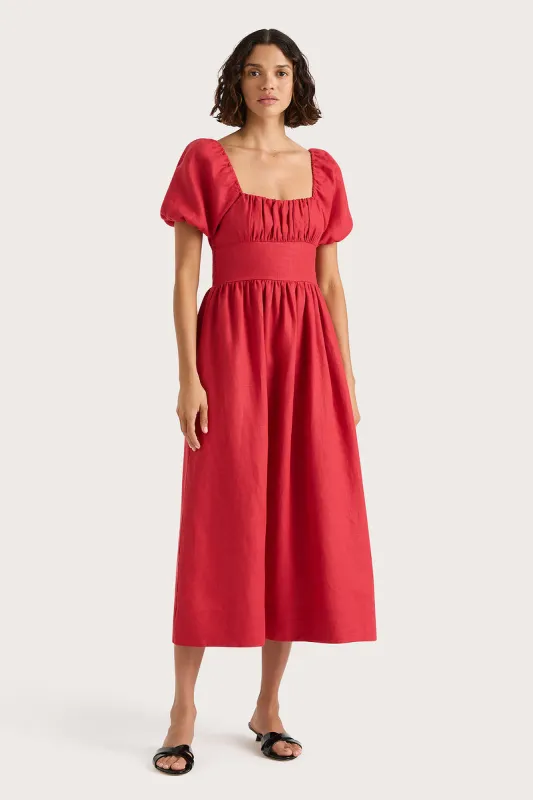 Dalia Midi Dress Red - Final Sale sold by Faithfull the Brand